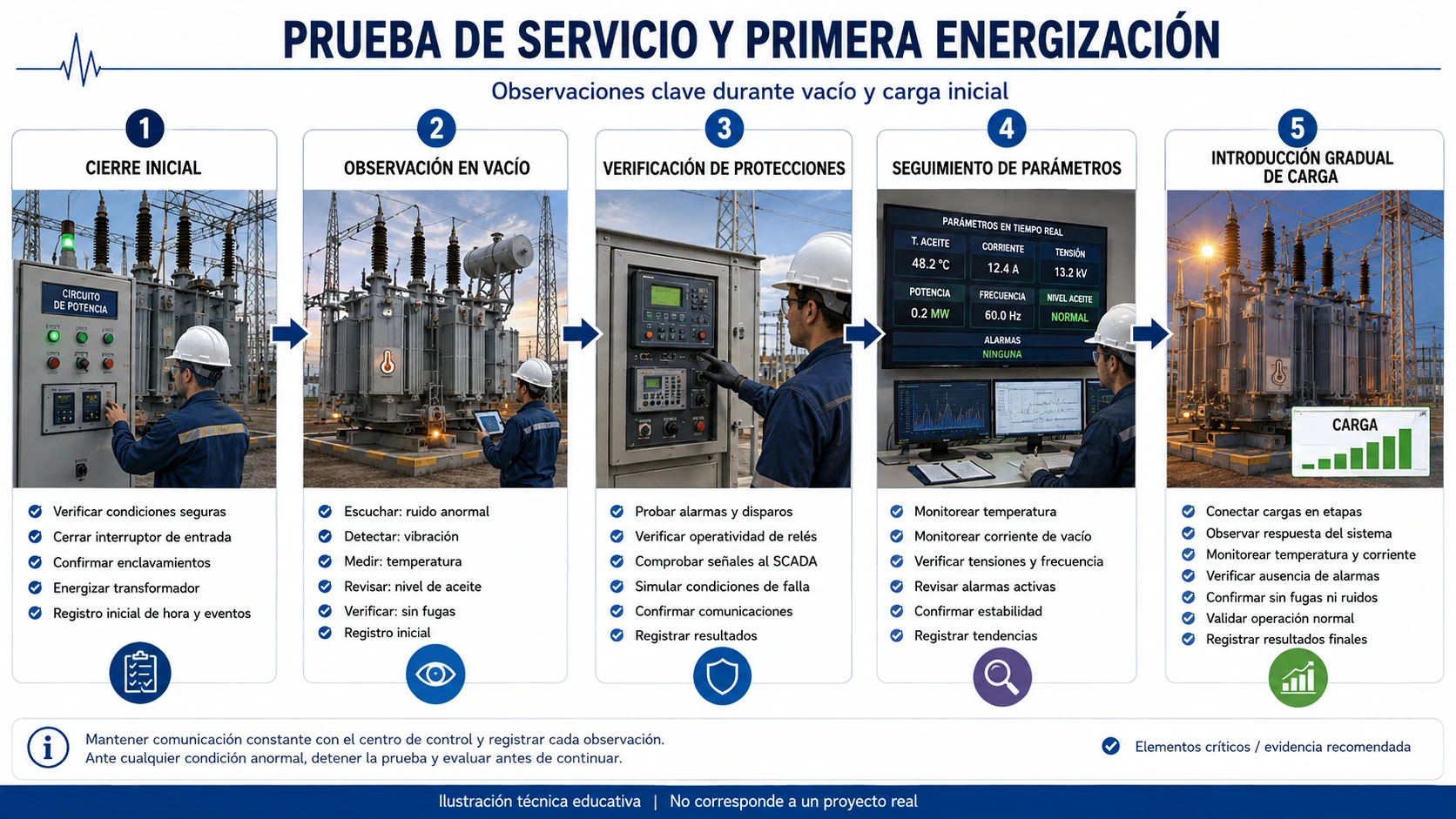 El interruptor cerró. ¿Por qué el equipo de puesta en servicio no se fue?