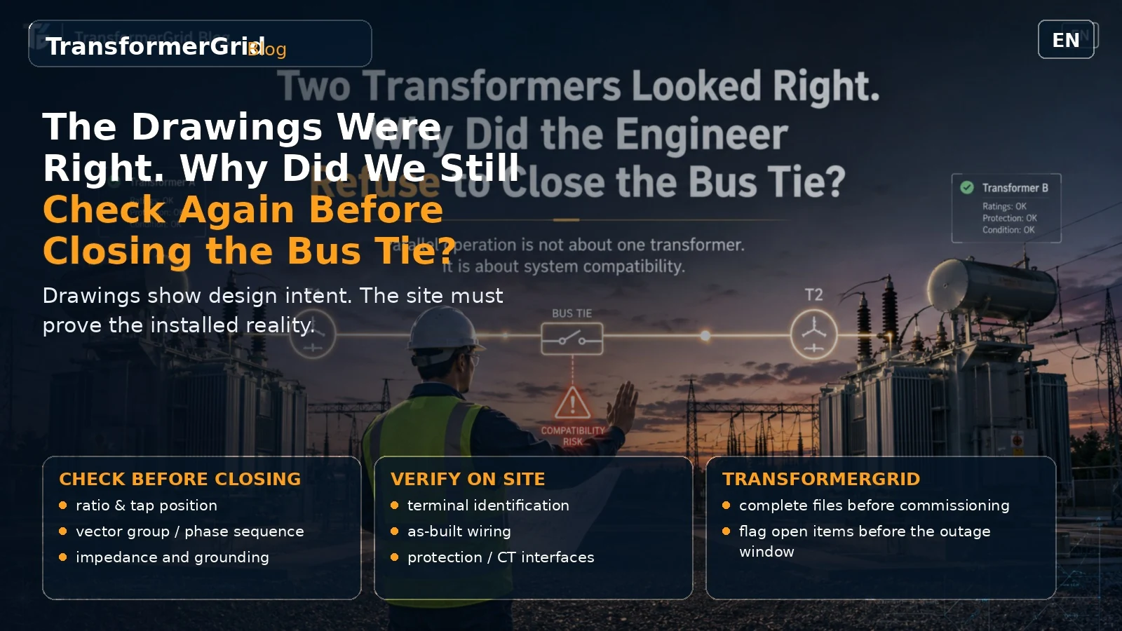 The Drawings Were Right. Why Did We Still Check Again Before Closing the Bus Tie?