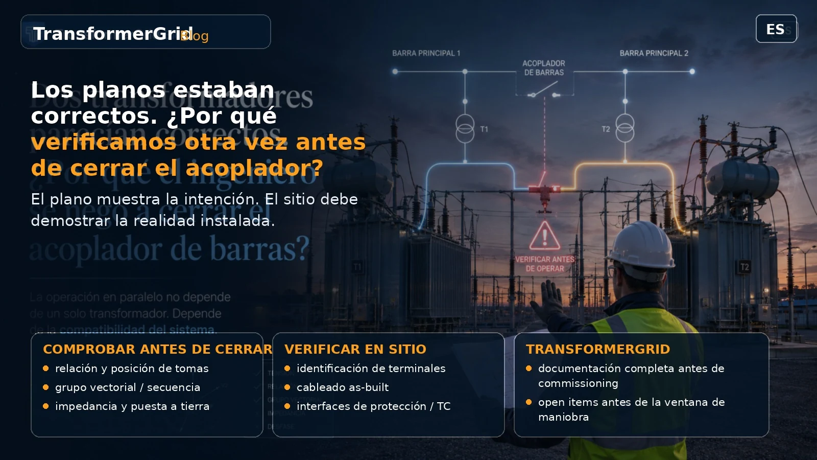 Los planos estaban correctos. ¿Por qué verificamos otra vez antes de cerrar el acoplador?