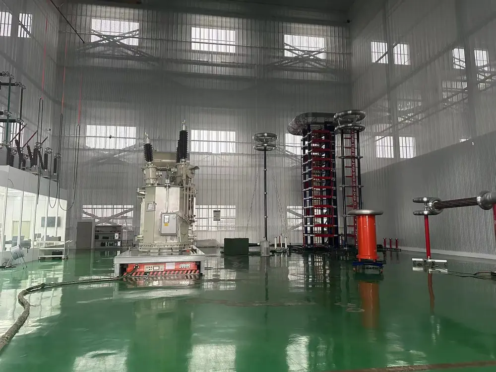 Sala de pruebas de alta tensión para transformadores