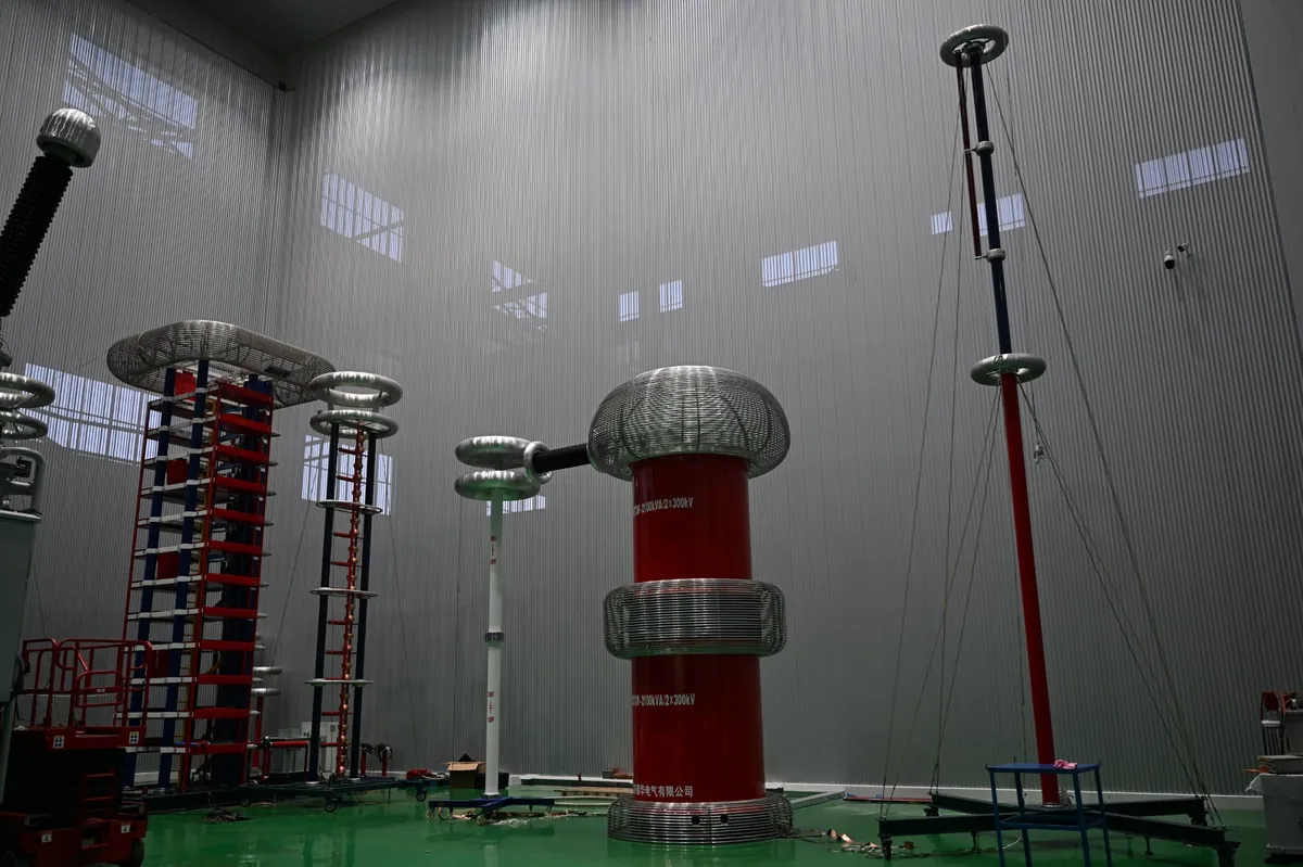 High voltage transformer impulse test hall with impulse voltage testing equipment